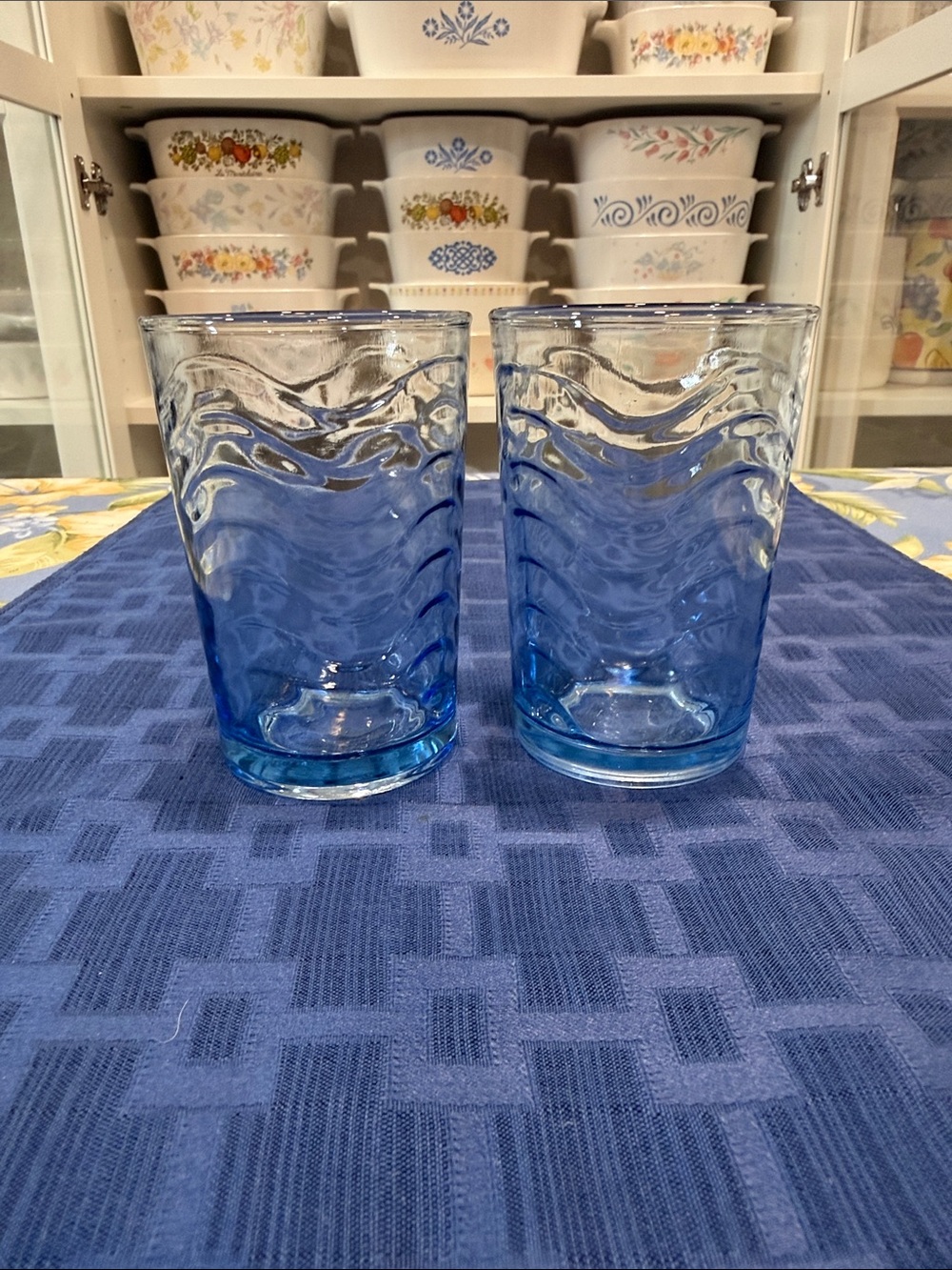 Cobalt Blue Rippled Glass Tumbler Set - 2 Pack